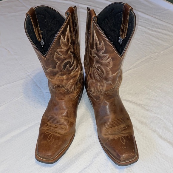Laredo Other - Laredo Breakout Square Toe Brown Leather Cowboy Boots Size 10.5 D